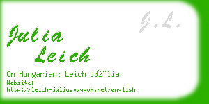 julia leich business card